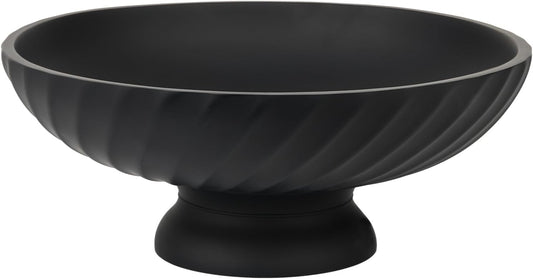 Large Resin Pedestal Decorative Bowl - Modern Fruit Bowl for Kitchen Counter - Handicraft Bowls for Home Decor - Key Bowl for Entry Table,Matte Black
