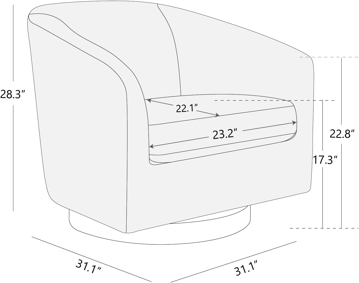 CHITA Swivel Accent Chair, FSC Certified Upholstered Velvet Barrel Chair for Living Room Set of 2, Fully Assembled, Grey