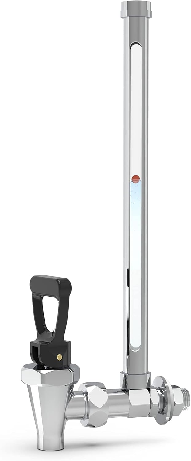 Waterdrop Sight Glass Spigot, Replacement for The Berkey® Gravity-Fed Water Filtration System, Clear View Water Level with Red Floating Ball, Durable Metal Material