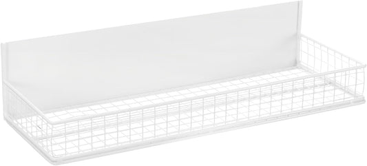 Magnetic Shelf for Fridge Magnetic Basket Organizer Wire Mesh Magnetic Holder Magnet Shelf Accessories for Office Kitchen Classroom Storage,White, 13.77" x 5.11" x 1.7"
