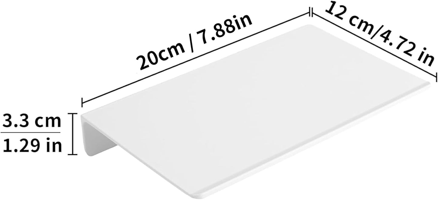 JOOM Small Metal Wall Floating Shelf - Metal Wall Shelf, Black Floating Shelf, Small Bathroom Shelf, Display Shelves for Storage (White, 8 Inch)