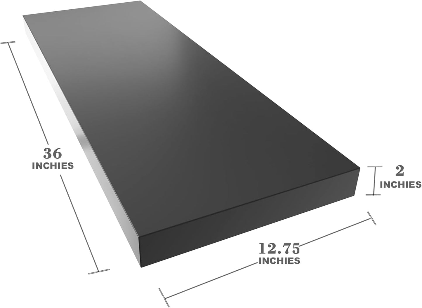 Large Floating Shelves for Wall Set of 2 Wooden Wall Shelves 36 in x 12.75 in x 2 inRoom Decor Long Shelf with Invisible Wall Mount Bracket for Bedroom Kitchen Living Room Black