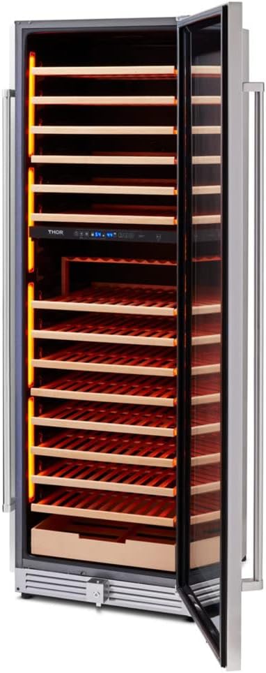 THOR Kitchen Freestanding 24-Inch Dual Zone Wine Cooler in Stainless Steel - Model TWC2403DI