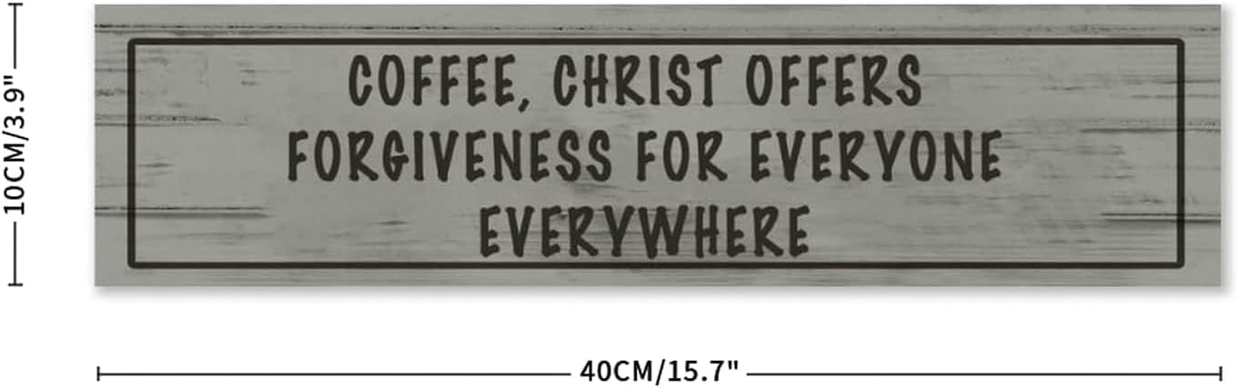 Generic Wood Sign Coffee Offers Forgiveness for Everyone Everywhere Rustic Wooden Hanging Sign Home Farmhouse Kitchen Wall Decor 16 x 4 Inch