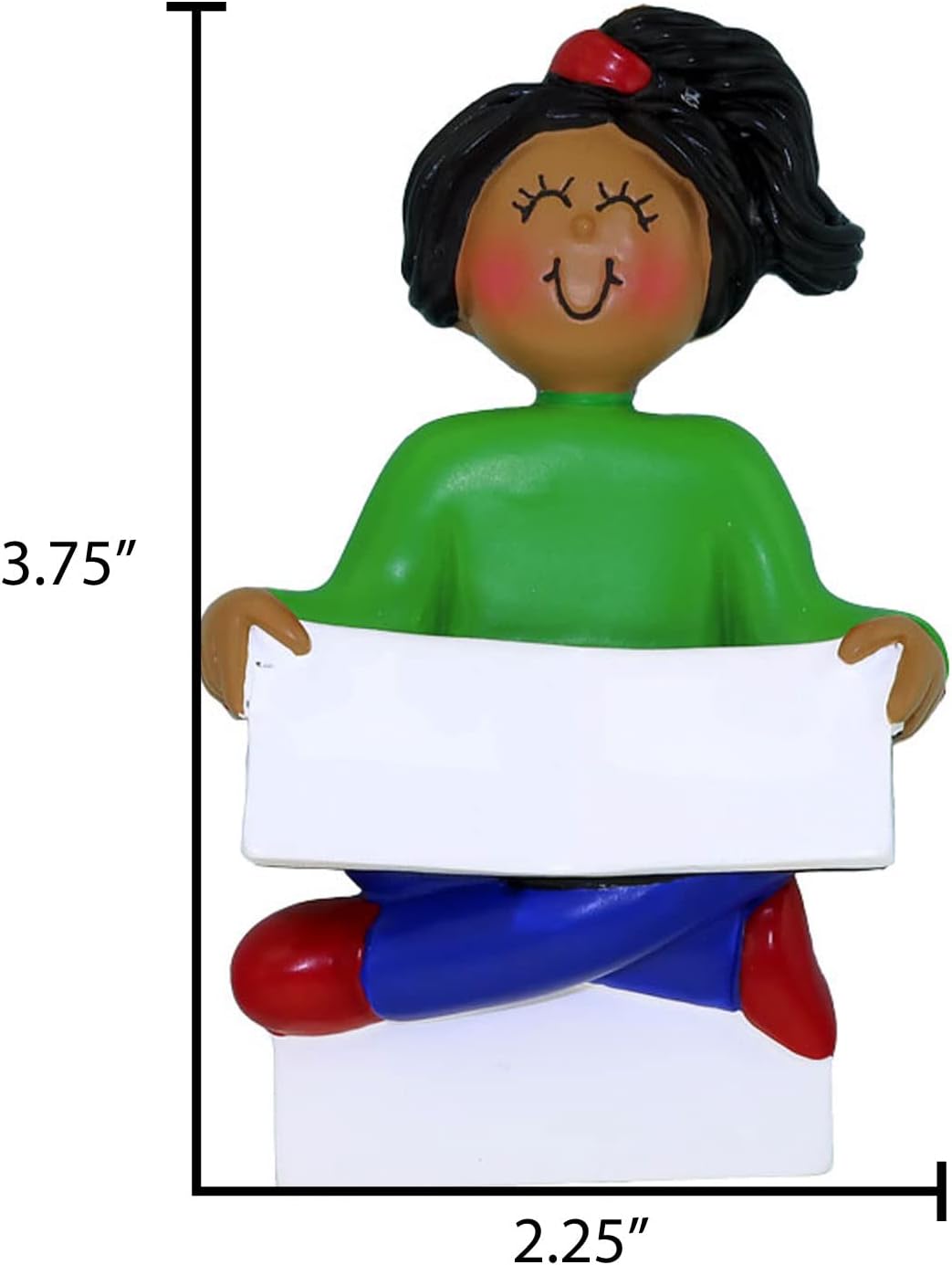 Personalized Child Christmas Tree Ornament - Toddler Pajamas Sleep Time Story Book Reader PJs Lover Kid - Free Customization