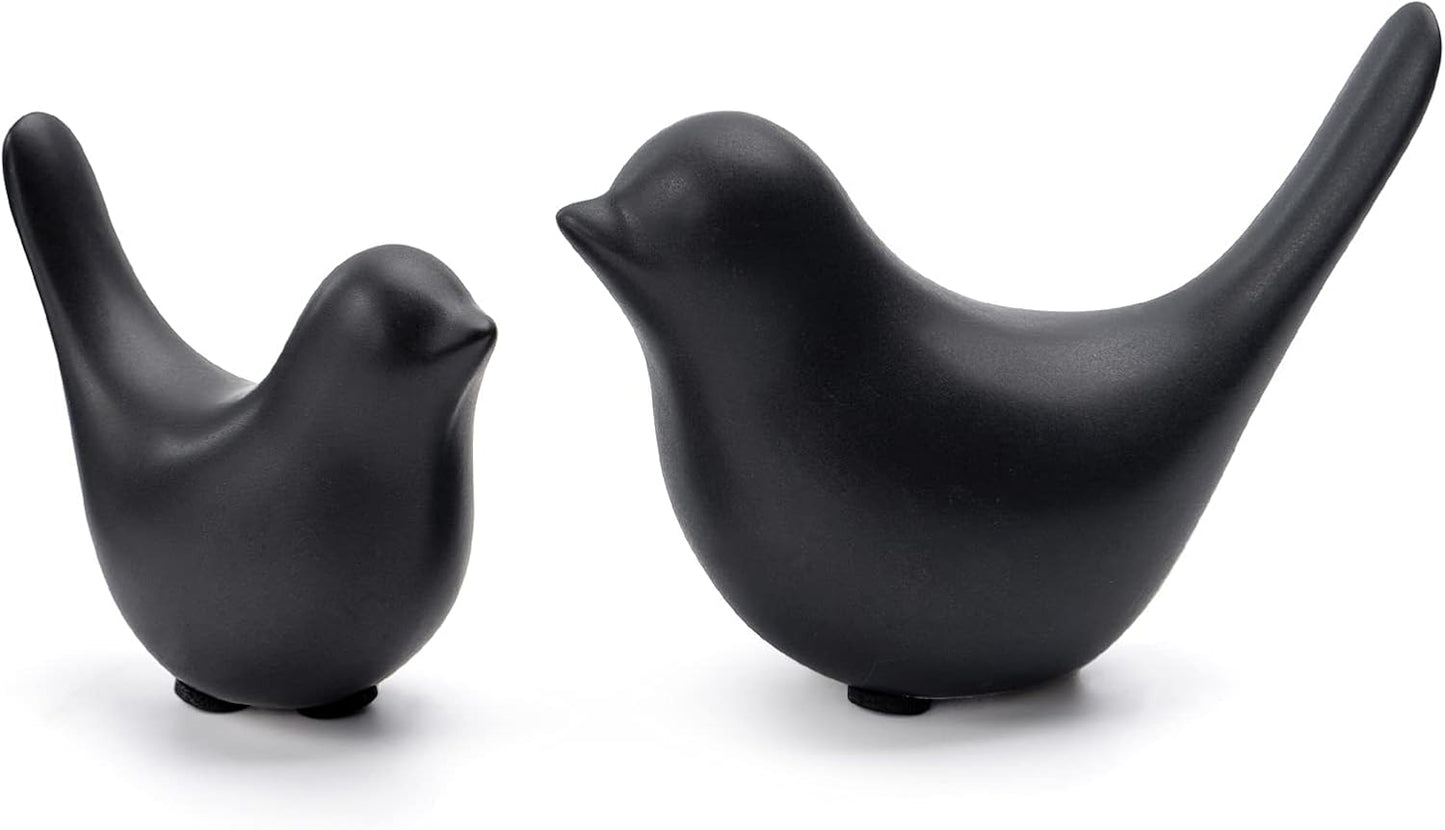 Notakia Small Birds Statues Home Decor Modern Style Decorative Ornaments for Living Room, Bedroom, Office Desktop, Cabinets (Black 2Pcs Birds)
