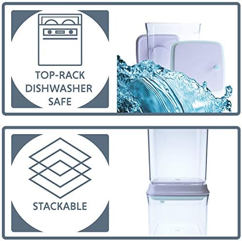 BopTop (1pc - 850ml) Airtight Food Storage Container – Mechanical Silicone Seal Canister - BPA-Free - 0.85Qt