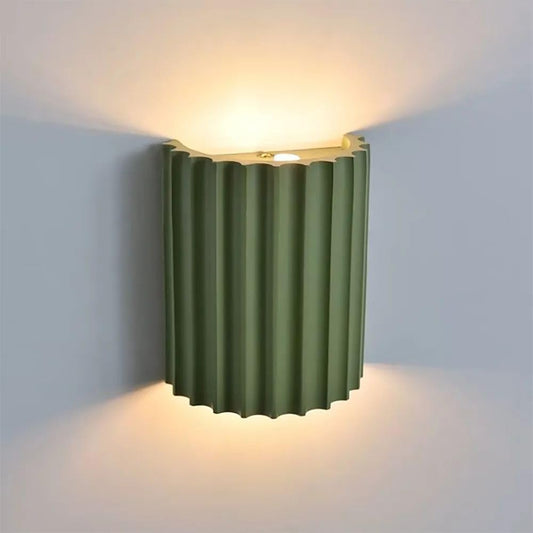 LightInTheBox Modern LED Wall Sconce Minimalist Resin Wall Light Nordic Style Half-Cylinder Tree Root Desgin Up and Down Light for Stairs Hallway Bedroom Home (Green)