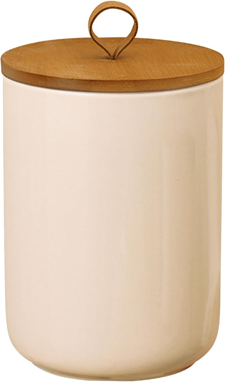 Large Ceramic Storage Jars, Modern Elegant Highly Polished Airtight Gorgeous Storage Canisters with Wooden Lid Food Storage Jar for Kitchen Spice Tea Vanilla Sugar Coffee Beans (Khaki)