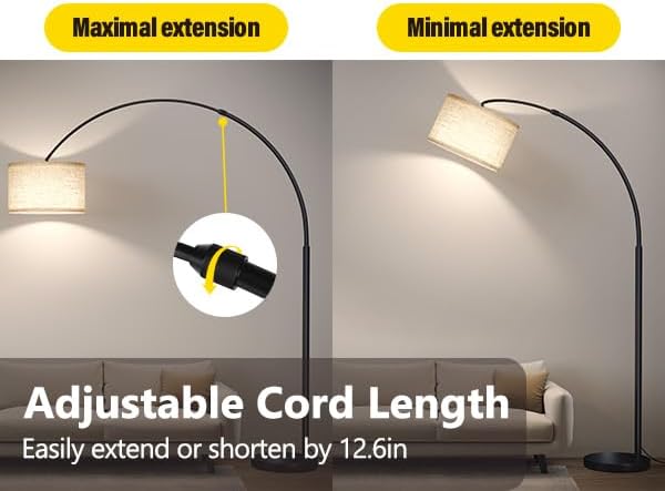 SUNMORY 82" Tall Arc Floor Lamp, Large Floor Lamp for Dinning/Bedrooms-Corner Lamp for Office