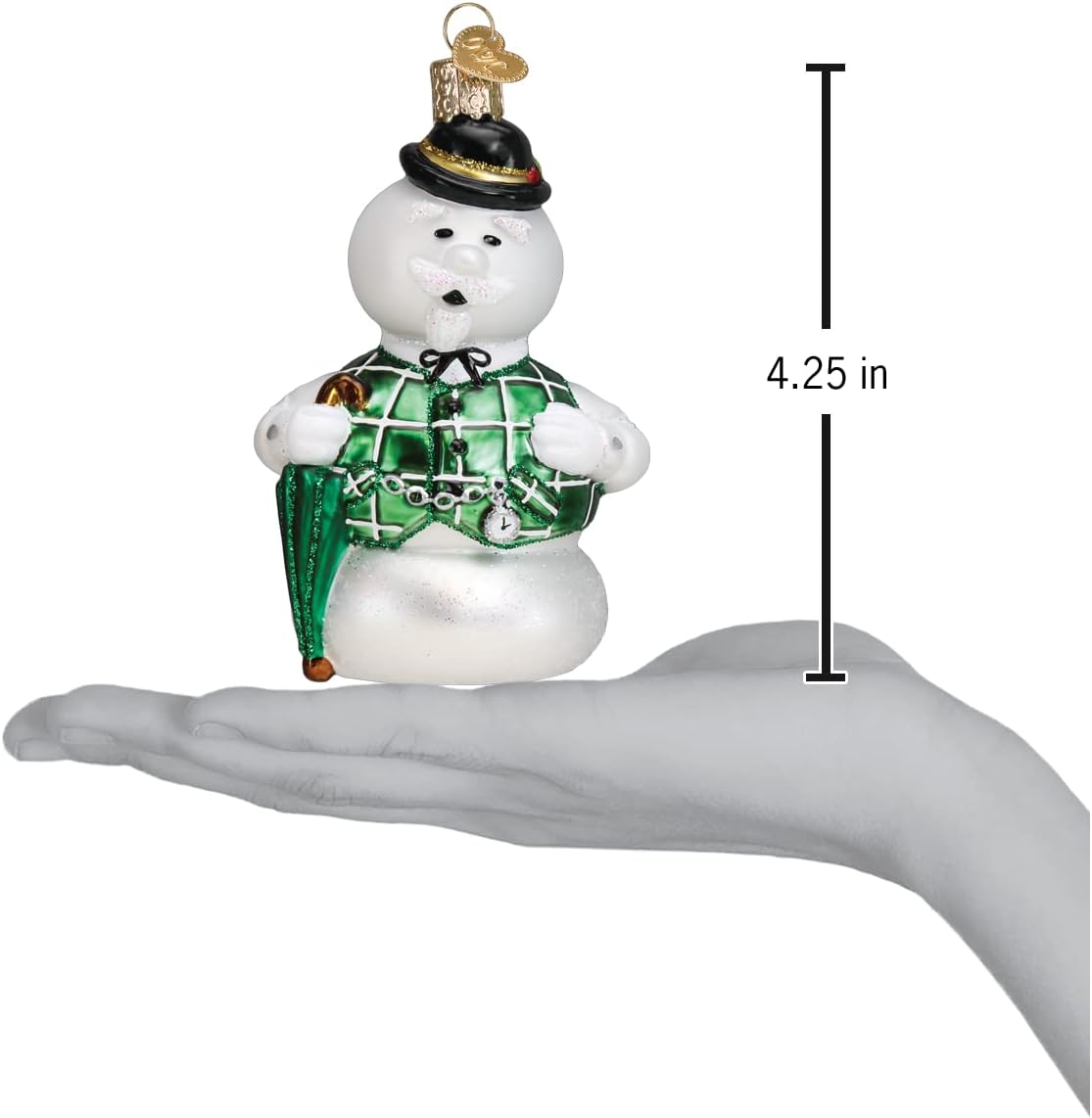 Old World Christmas Sam The Snowman Glass Blown Ornament for Christmas Tree
