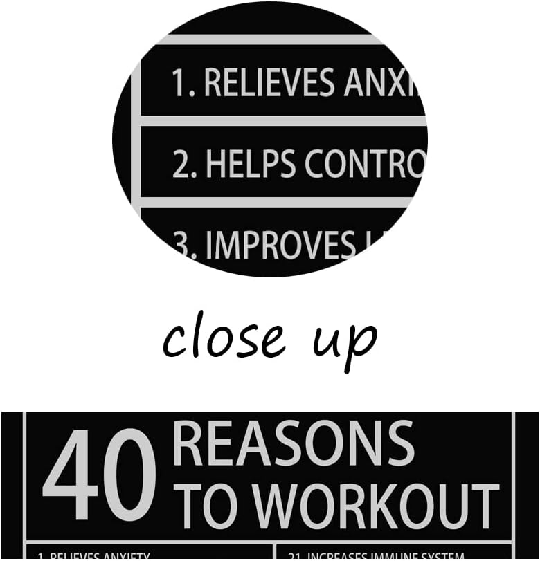 Inspirational Canvas Wall Art Motivational Painting Pictures 40 Reasons to Workout Inspiration Affirmative Poster Prints Artwork for Living Room Home Decor Office Framed Ready to Hang [18''W x 24''H]