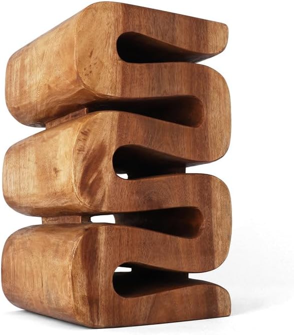 Rutledge & King Aspen Wood End Table - Unique Wooden Side Table - Mid Century Side Table - Saur Wood Side Table - Small Accent Table - Mid Century Modern Side Table