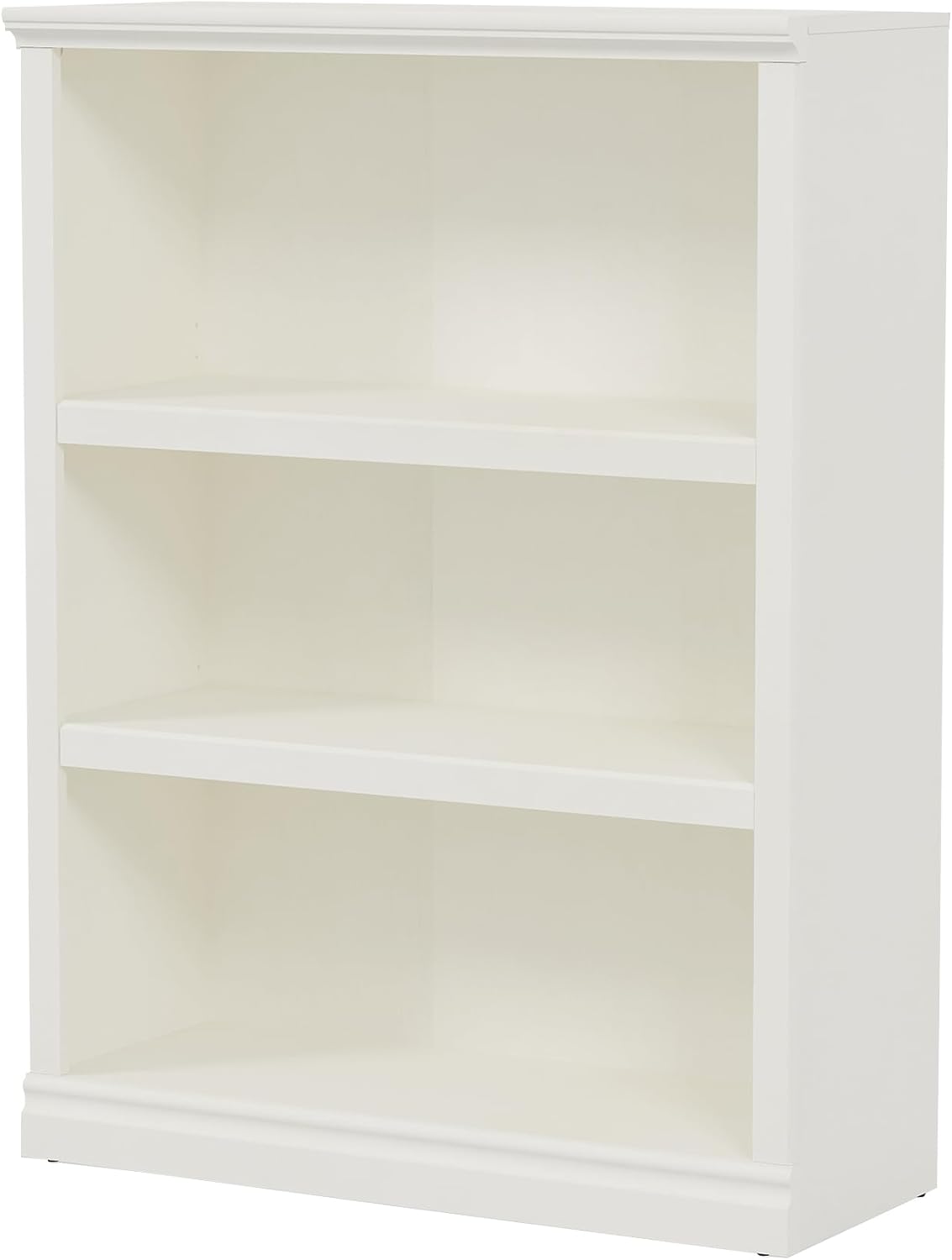 43 in Tall Bookcase, 3-Tier Bookshelf Open Storage, 33 inch Wide Floor Standing Indoor Furniture, Book Cases for Home School Library Office Bedroom Kids, White 3 Tiers