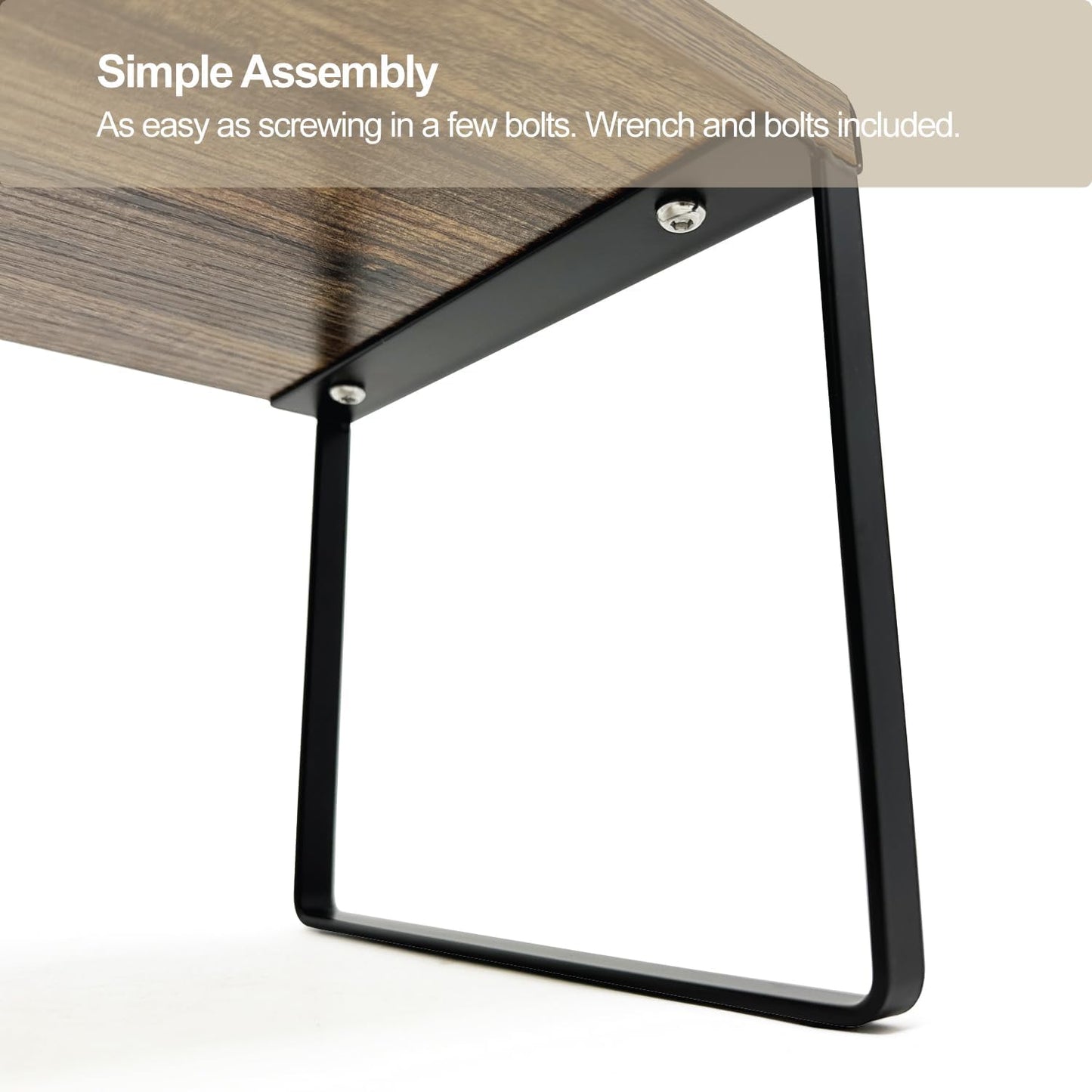 Mitus Shelf Organizer and Storage, Tiered Wood Cabinet Rack for The Kitchen Counter, Bathroom Counter, Pantry Cupboard, Office Desk Bookshelf, 12" Wide Walnut Brown and Black