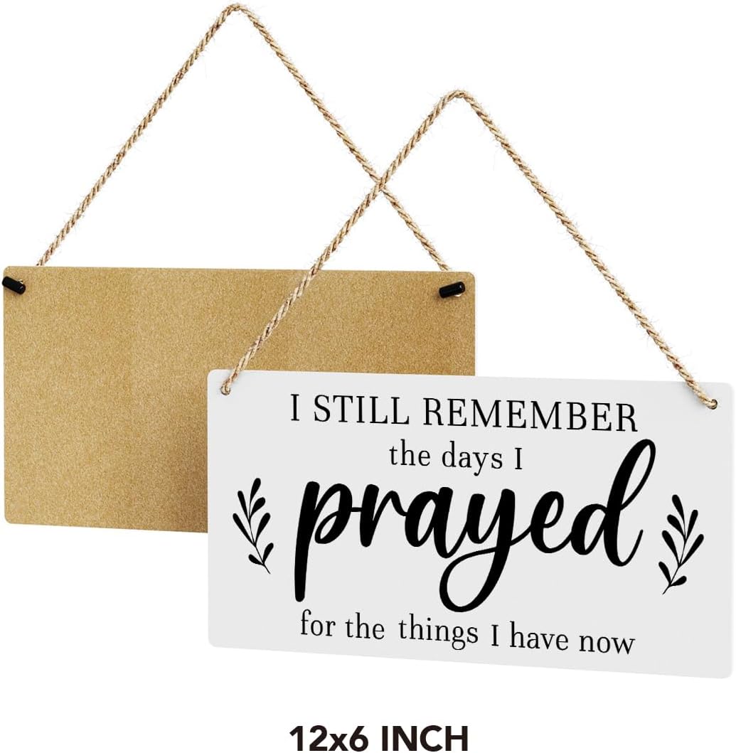 Christian Decor for Home I Still Remember The Days I Prayed Wall Decor Rustic Bible Verse Sign Scripture Printed Wood Sign Wall Art Religious Gifts Faith Based Gifts