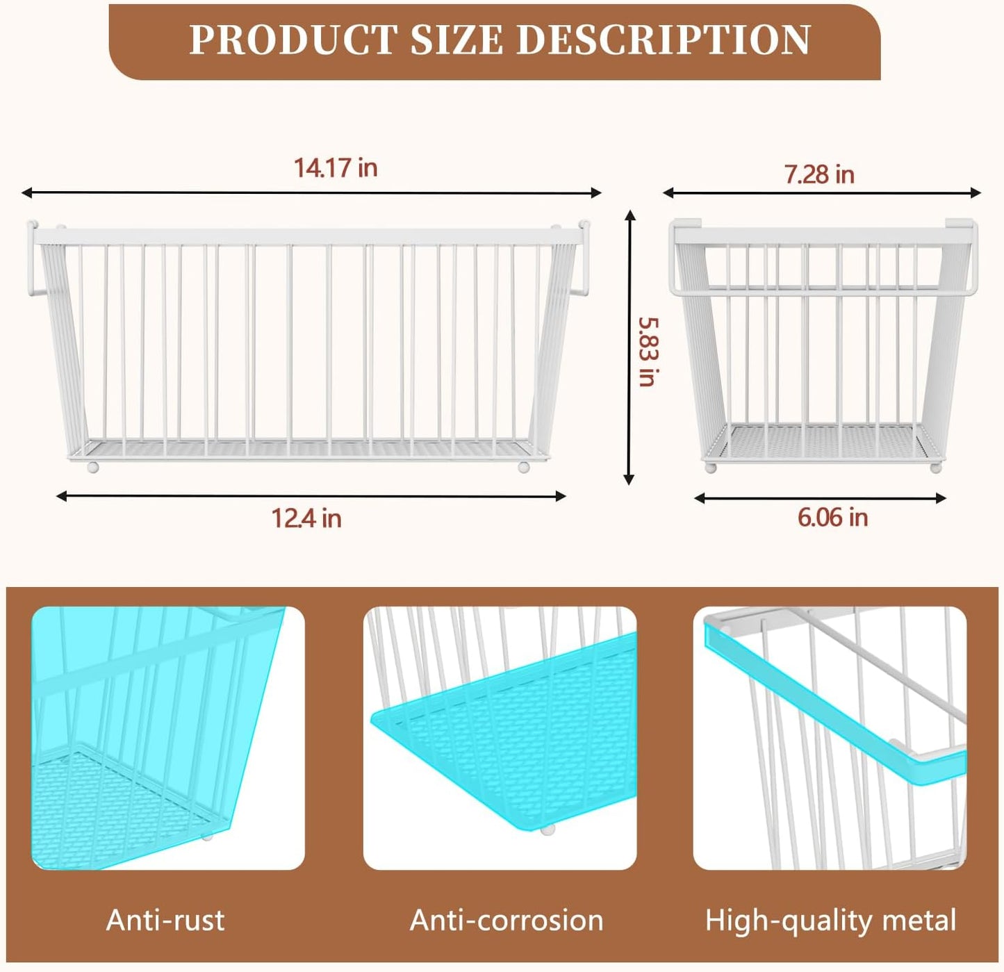 Freezer Organizer Bins ，Upgraded Bottom Leak-Proof net，4 Pack，Encryption and Hardening ，Deep Freezer Organizer Bins for 5 to 7 Cu.FT Small Chest Freezer， Easy Get Bottom Foods（white）