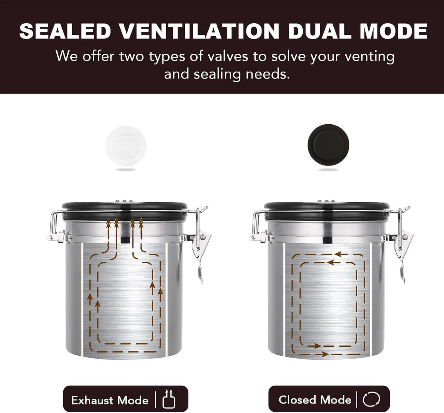 ShanSon Coffee Canister Airtight Coffee Container Stainless Steel Coffee Bean Storage Container with Scoop Coffee Canister for Beans Grounds Sugar Flour Tea Cereal,16OZ,Silver