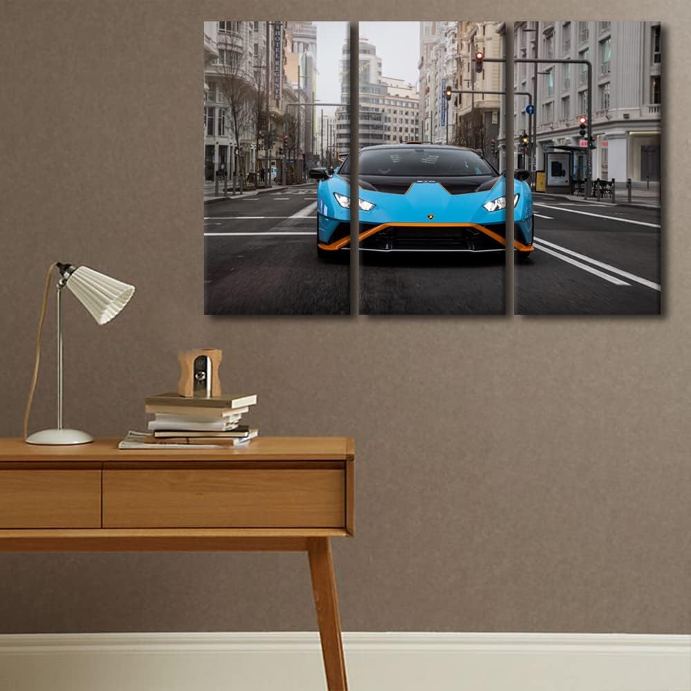 TUMOVO Canvas Wall Art for Living Room Cool Sports Car Large Wall Art Hypercar Modern Artwork Contemporary Home Decor Super Car Print On Canvas Ready to Hang for Teen Boys Bedroom Office 60" Wx40 H