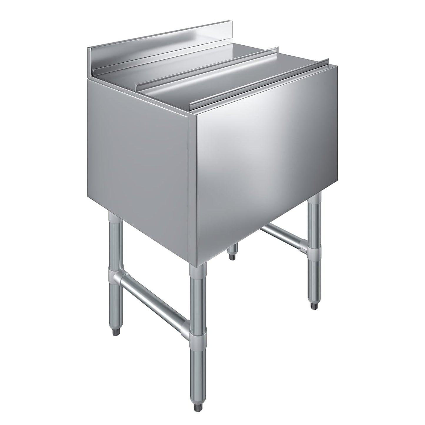 AmGood 18.5 in. x 24 in. Underbar Ice Bin with Sliding Lid | NSF | Stainless Steel Ice Chest with Sliding Lid