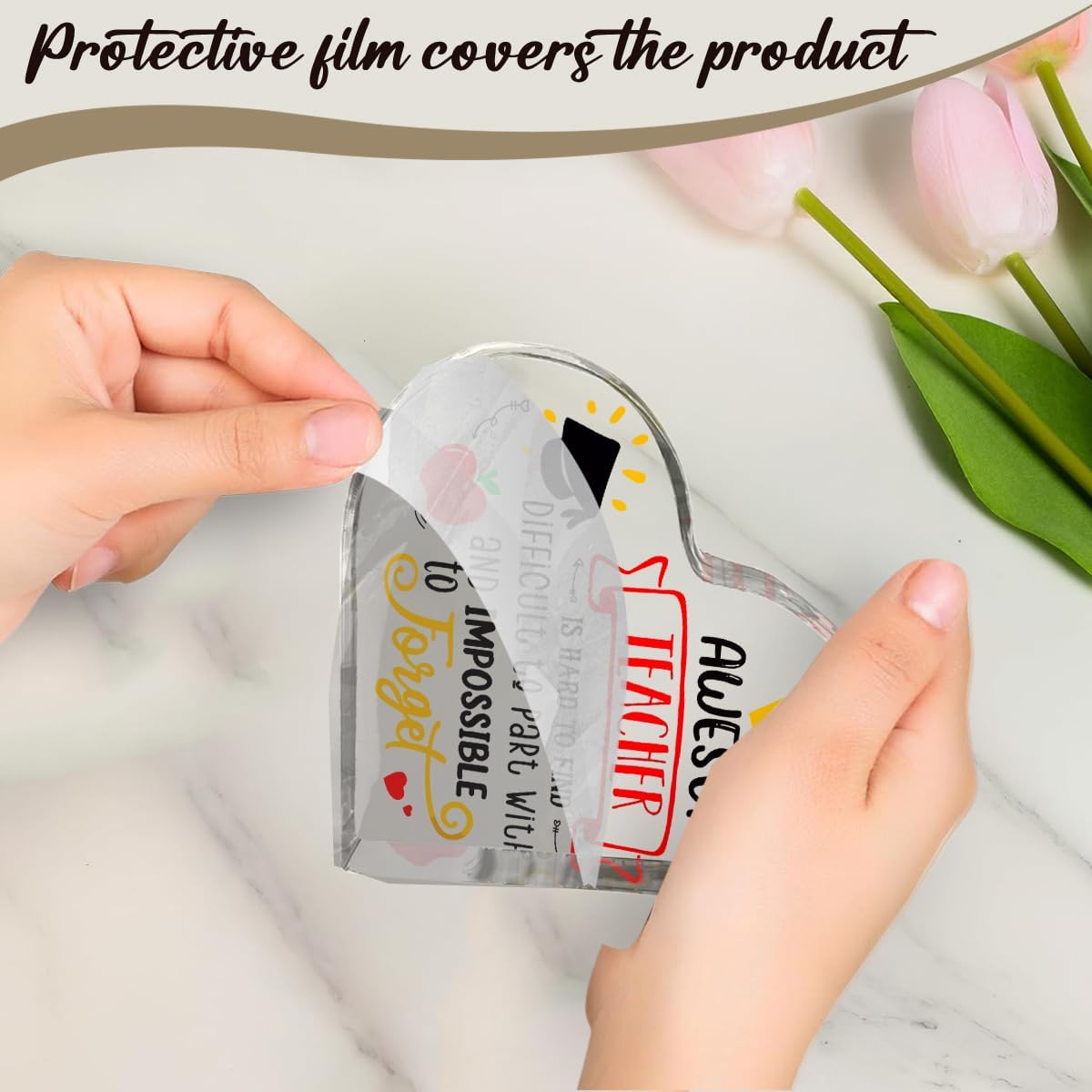 Teachers Day Graduation Season Opening Season Gifts Teacher Gifts Teacher Appreciation Gifts Best Teacher Gifts for Women Acrylic Heart for Her Coworker Friend Principal Educator Birthday Christmas