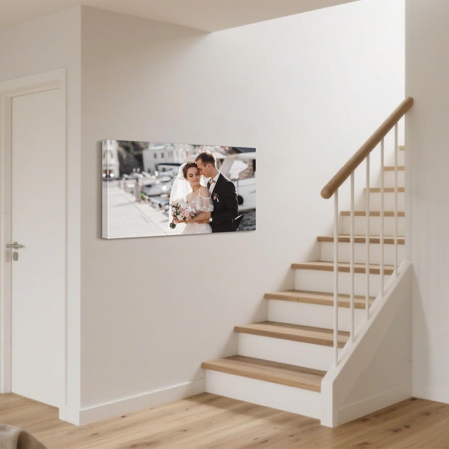 Personalized Custom Canvas Prints with Your Photos & Text, Customized Picture Print, Transform Own Images Into Framed Wall Art Digitally Printed Photo to Canvas, Keepsakes Gifts for Family 40x24’’