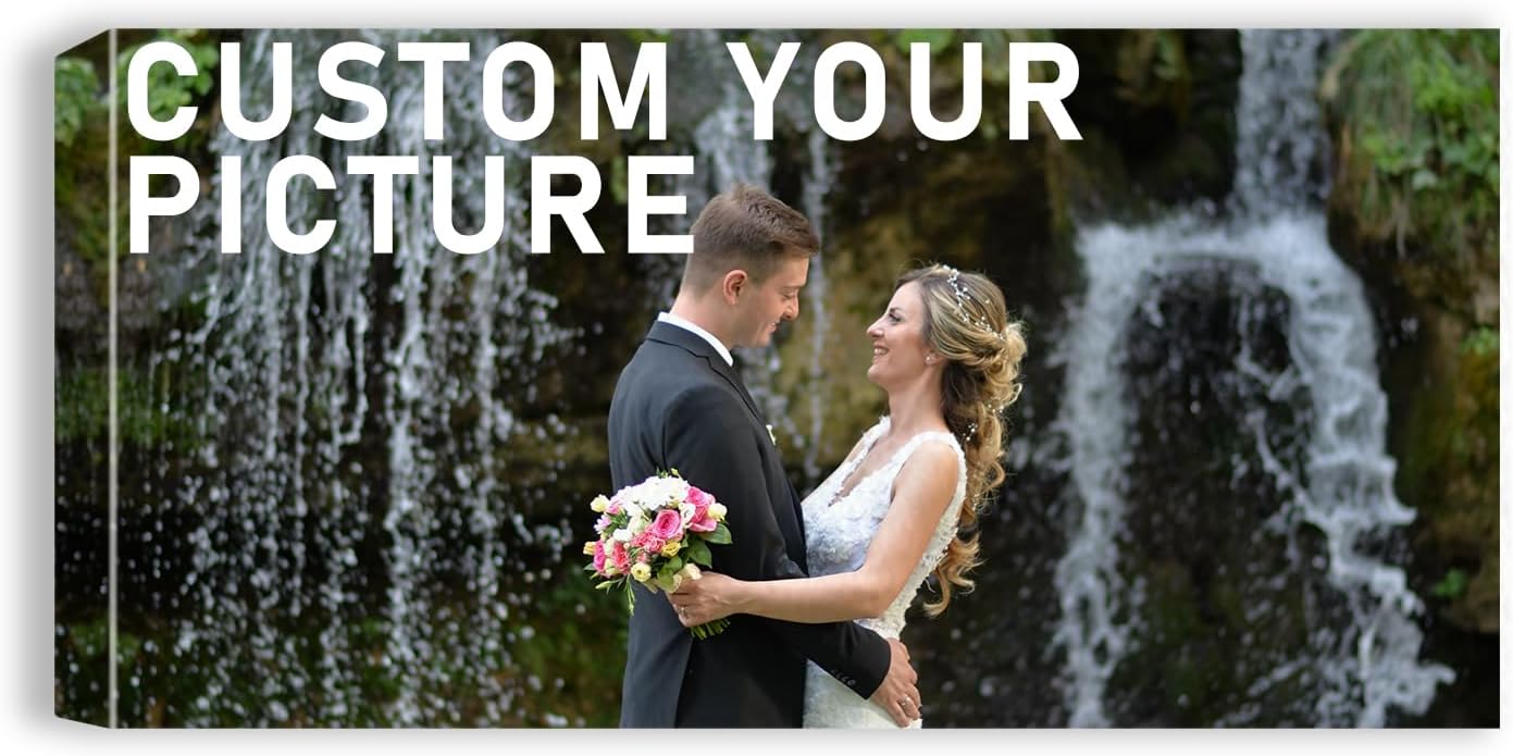 xzartdiy Custom Canvas Prints with Your Photos - Personalized Picture Print Customized Gifts for Family Home Office Wall Art Decor, Wrapped Canvas 24x12inch