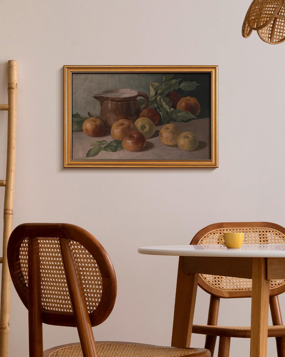 HUARCEY Gold Framed Vintage Wall Art for Living Room, Harvest Apples Still Life Oil Painting Artwork Shelf Decor Abstract Wall Pictures Large Prints Farmhouse Fruit Room Decor Bedroom Kitchen Bathroom