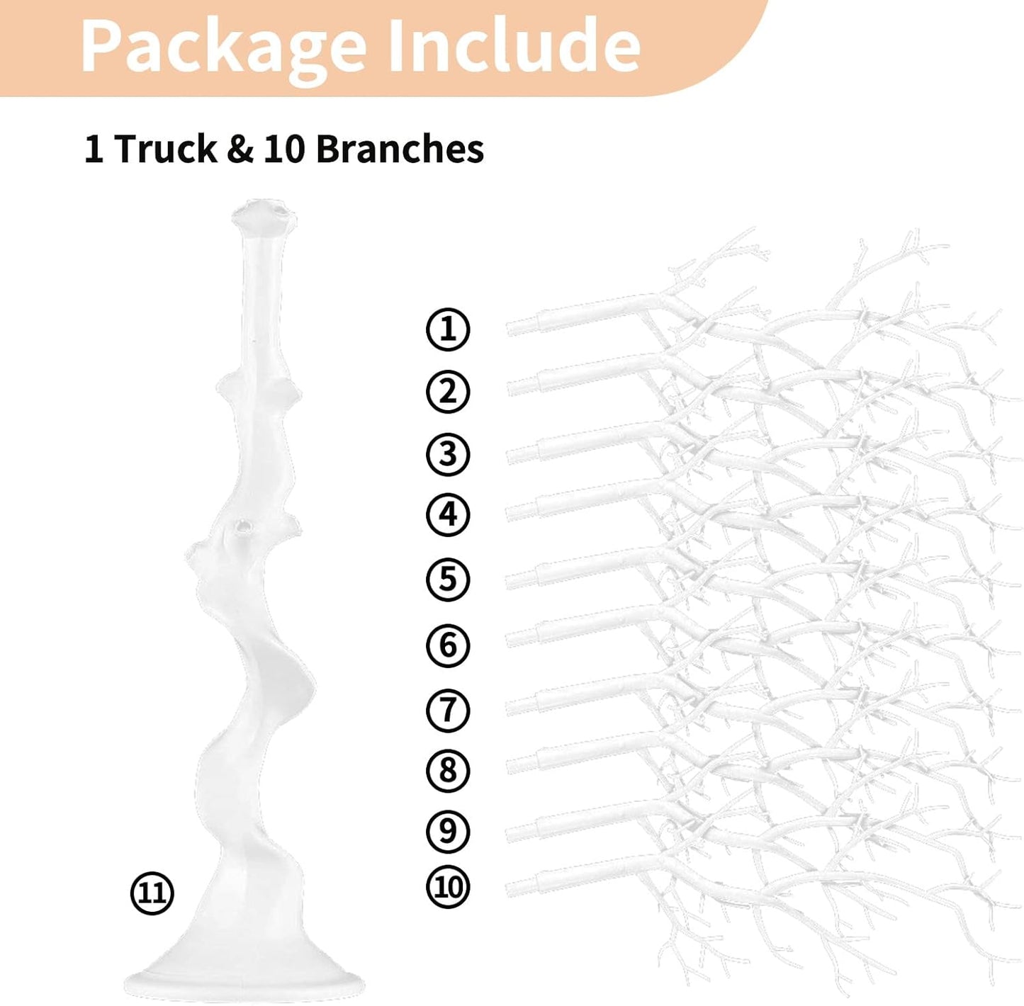 NUPTIO Artificial Tree Centerpiece, 30 inches White, Manzanita Tree Decorative Branch for Weddings, Tabletop Decoration, Ornament Display
