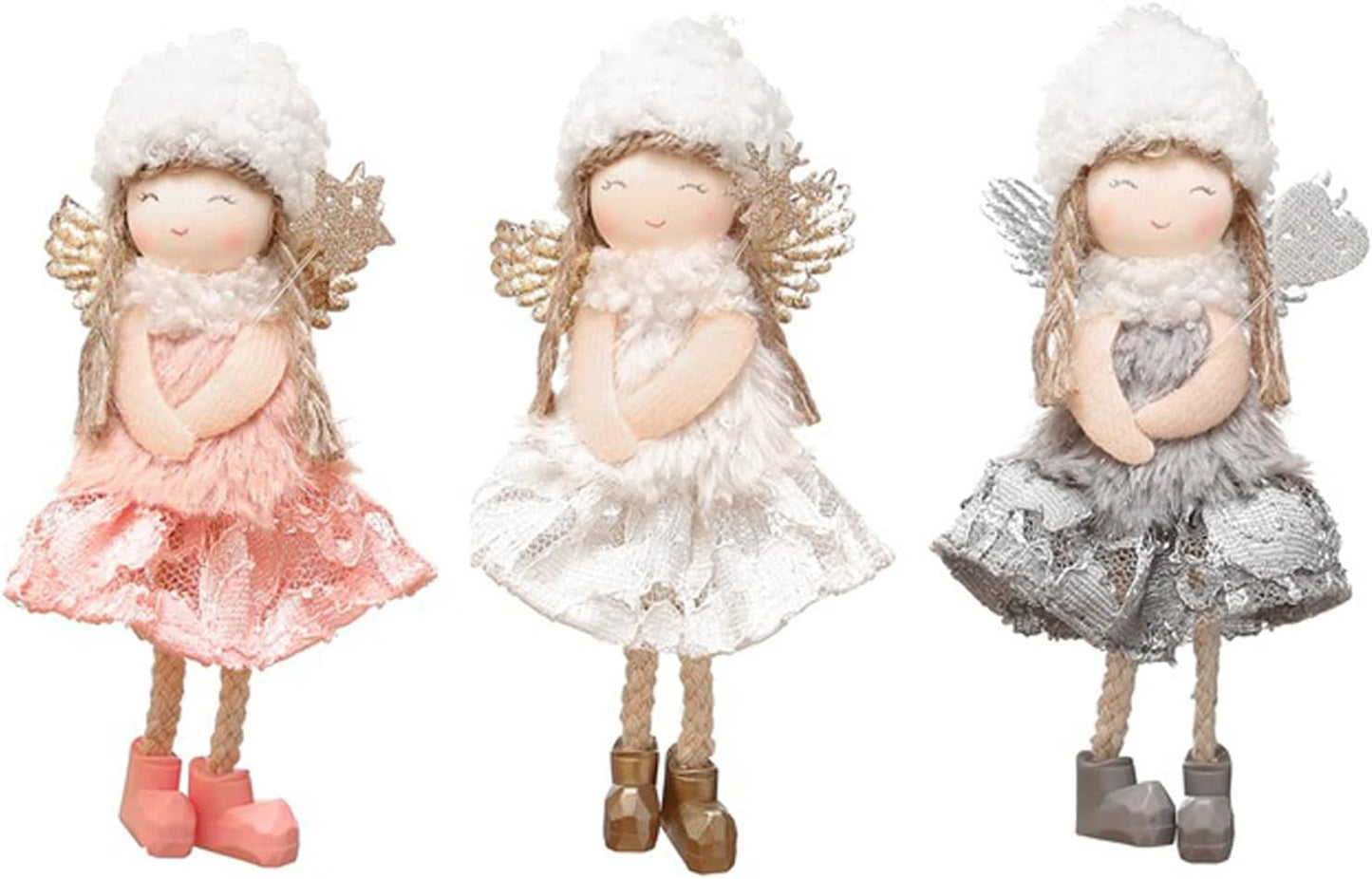 3pcs Christmas Angel Doll Decoration, Christmas Tree Hanging Ornaments, Thanksgiving Day Birthday Gifts, New Year Fairy Presents, Home Party Kids Girls Toys Pendant(GF-X3)