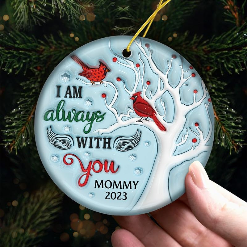 Pawfect House I'm Always with You, Personalized Christmas Memorial Sympathy Gifts for Loss of Grandma, Grandpa, Mom, Dad, Family Ceramic Ornaments, in Memory of Christmas Ornament, Housewarming Gifts