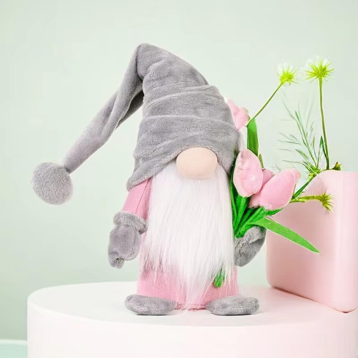 Fall Decoration for Home,15 inch Fall Gnomes Plush Decor for Tiered Tray, Thanksgiving Gnome Plush Doll Swedish Gnomes Gifts Autumn Table Decoration Home Tabletop Elf Doll,Grey