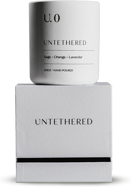 U.0 Luxury Scented Candle – Sage, Orange & Amber | Hand-Poured in USA with 100% Natural Coconut & Apricot Wax | Double Wick, Long-Lasting Aromatherapy Candle for Home, Gift & Relaxation (12.5 oz)