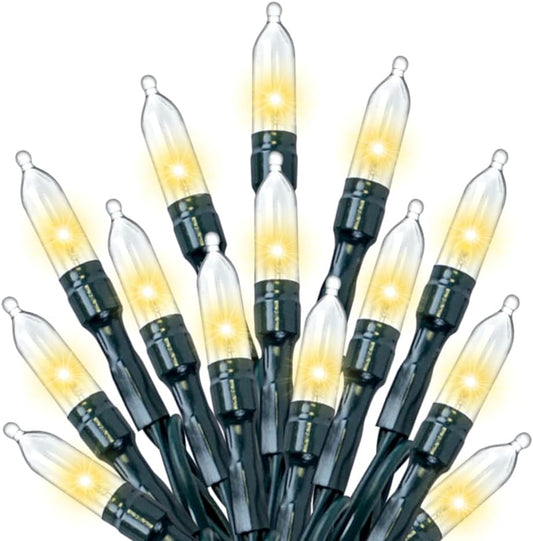 One Strand 170FT 500 LED String Lights Outdoor Indoor,Warm White Christmas Light Green Wire, Non Connectable Plug in Christmas Tree Lights for Big Space Home Decor