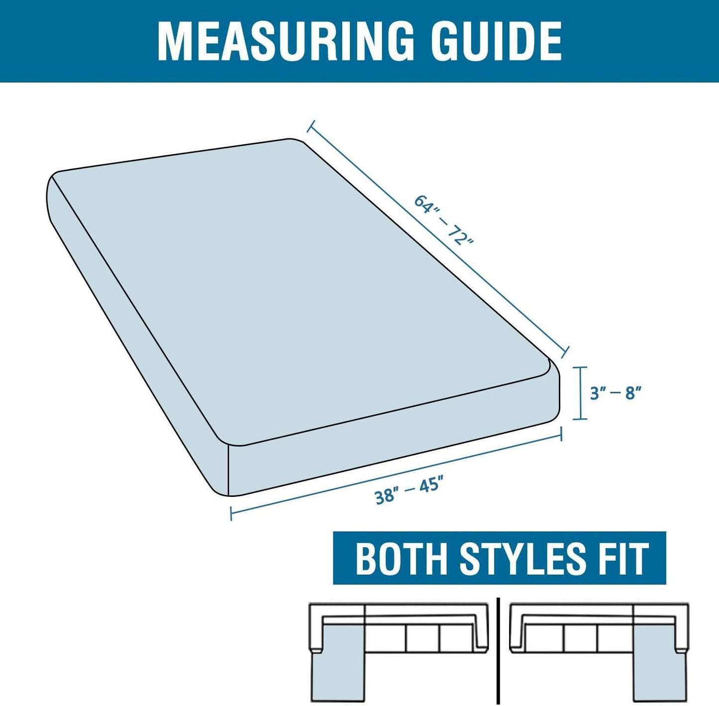 H.VERSAILTEX Super Stretch Individual Chaise Cover Sectional Couch Covers for L Shaped Sofa Both Left/Right Featuring Thick Jacquard Textured Twill Fabric (1 Piece Chaise Cover Large, Black)