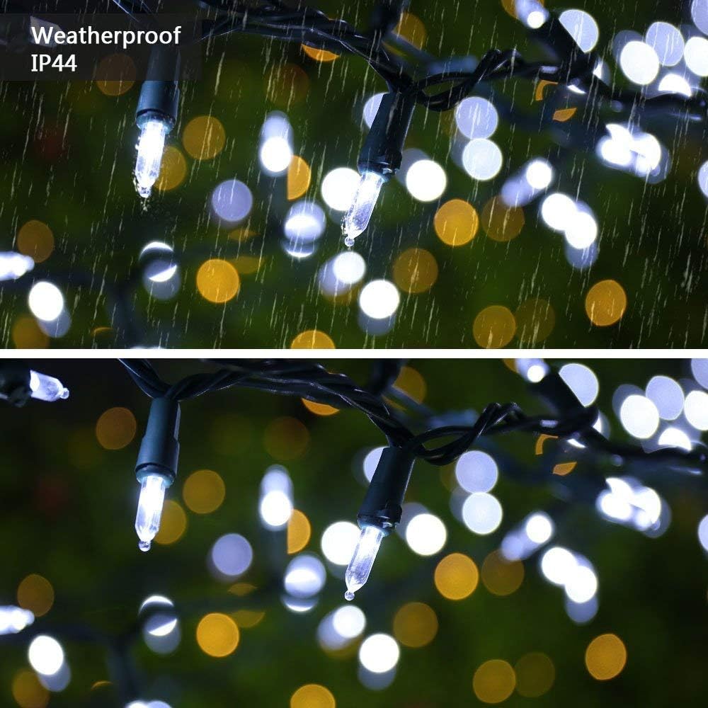 Brizled 4 Pack LED Christmas Lights, 33ft 100 LED Christmas String Lights, 120V UL Certified Connectable Xmas Tree Light Mini White Xmas Light for Home Tree Patio Indoor Outdoor Decoration, Cool White