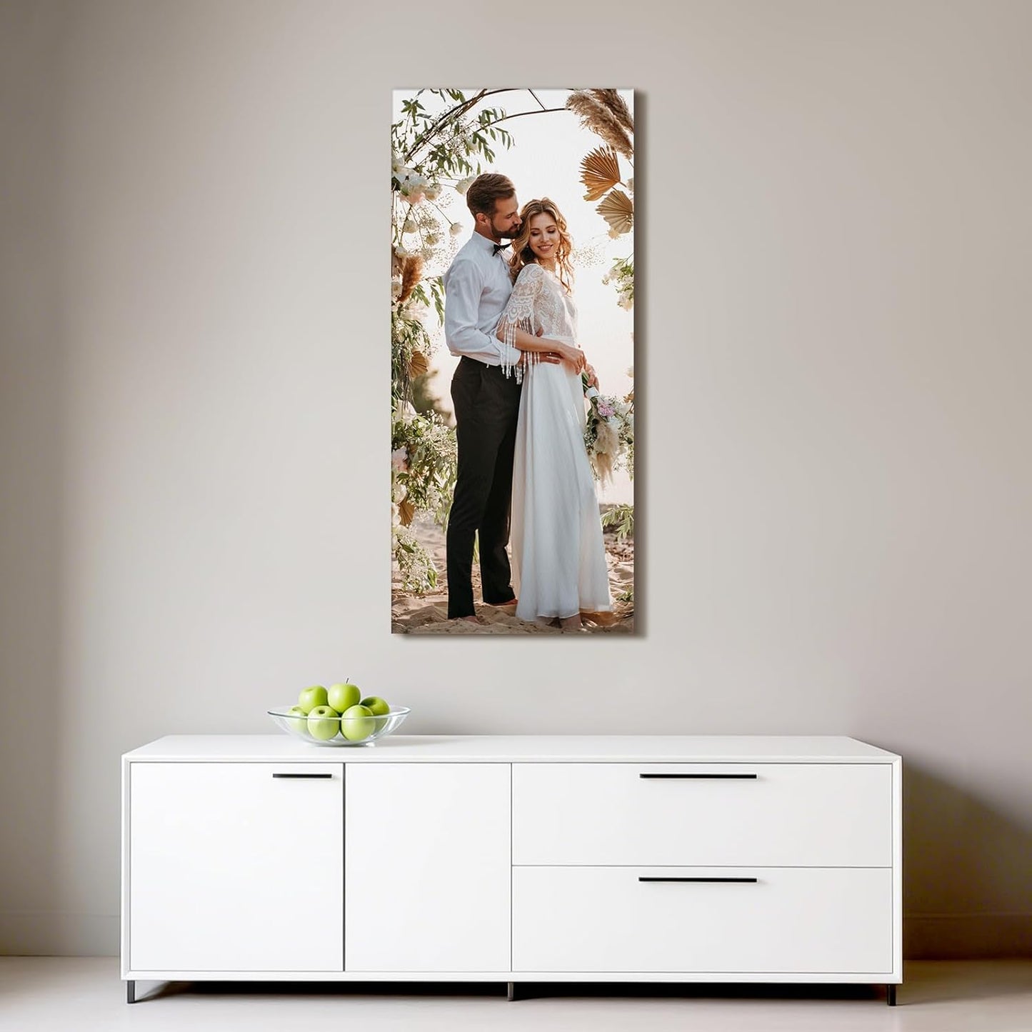 Custom Canvas Prints with Your Photos - Personalized Pictures Print, Customized Photo Gifts, Wall Art Poster Canvas Printing for Wedding, Family, Baby, Pets, Home Office Decor, Wrapped Frame 16x36