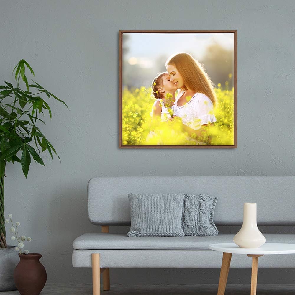 wall26 Framed Custom Canvas Wall Art for Living Room, Bedroom Canvas Prints for Home Decoration Ready to Hang - 24"x24", Natural Frame