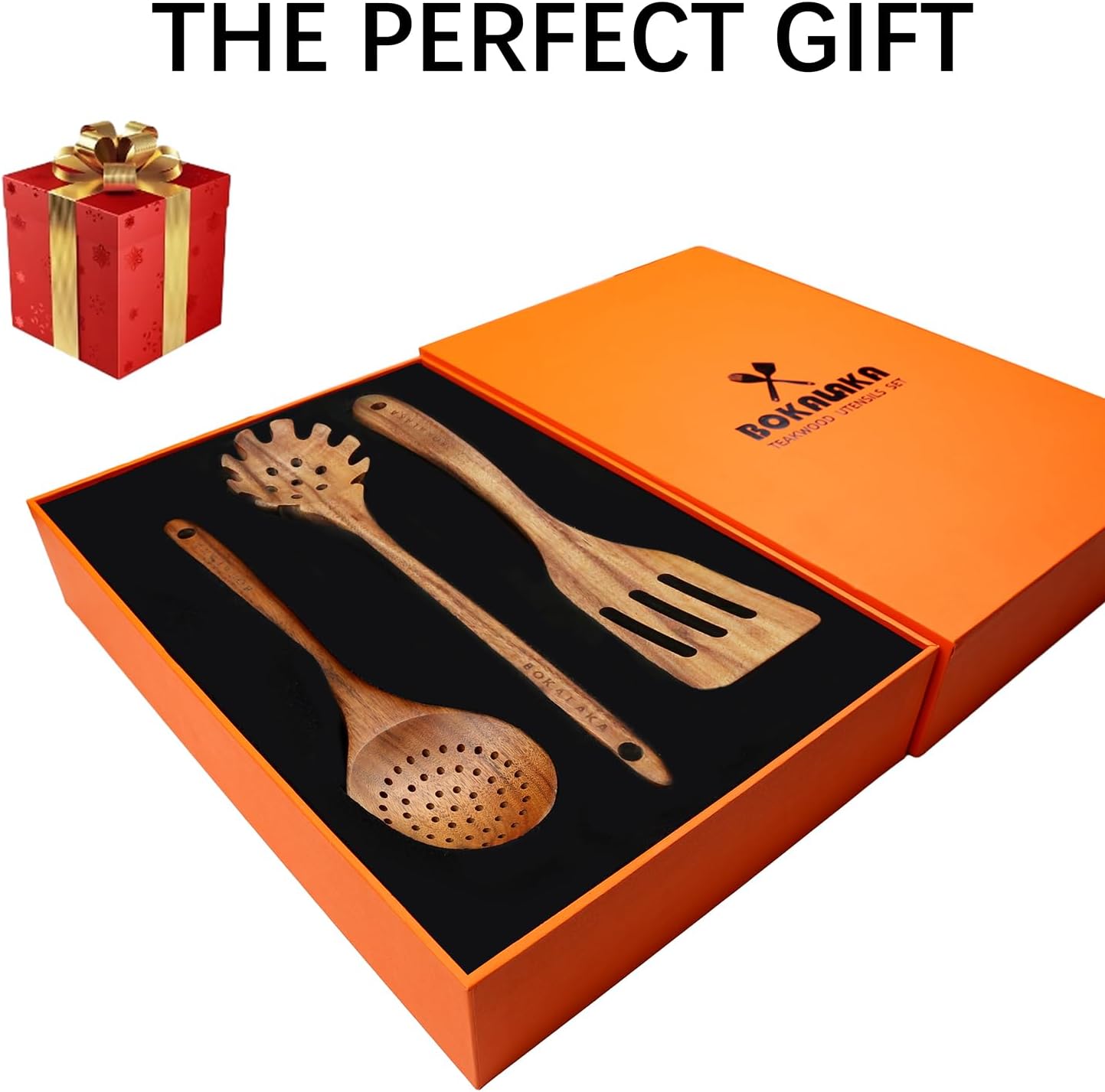 7-Piece Wooden Cooking Utensil Set - Teak Spatula and Spoons for Kitchen