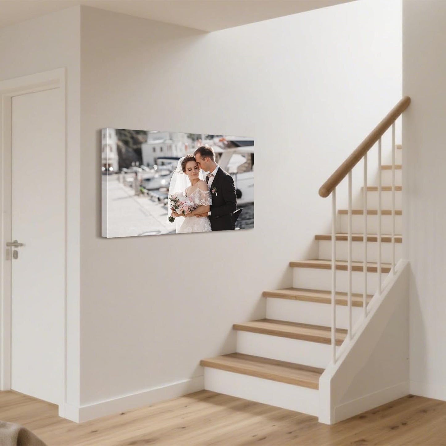 Personalized Custom Canvas Prints with Your Photos & Text, Customized Picture Print, Transform Own Images Into Framed Wall Art Digitally Printed Photo to Canvas, Keepsakes Gifts for Family 24x16’’