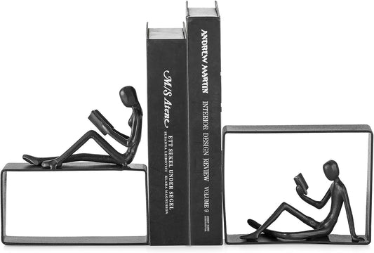 Sziqiqi Book Ends for Shelves Decorative: Heavy Duty Bookends for Books Cast Iron Cute Bookends Decorative Bookends for Shelves Office Desk Bookcase Bookshelf - Gift for Boys Girls Men Women Nerdy