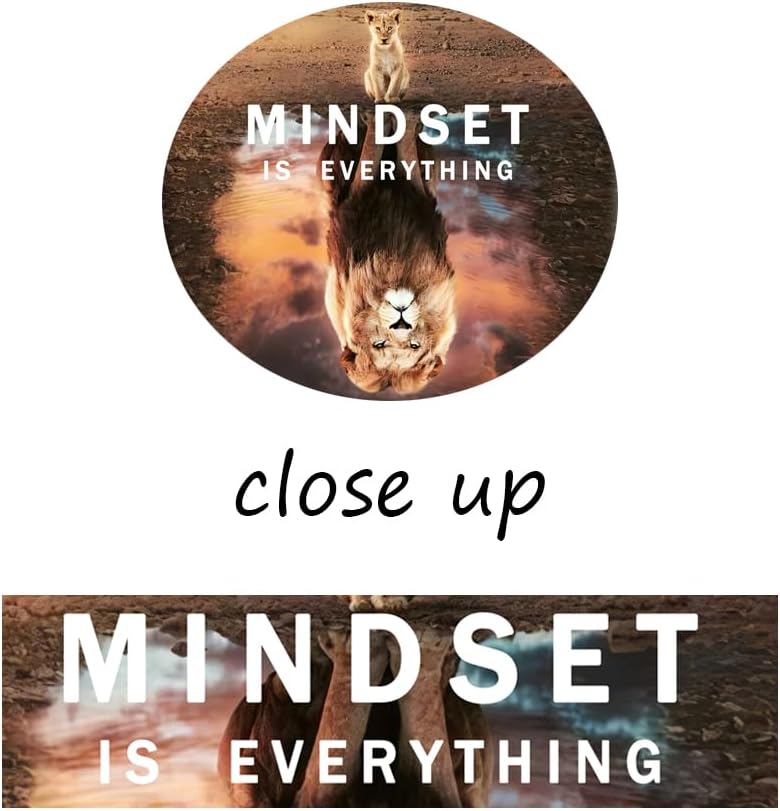 Inspirational Canvas Wall Art Mindset is Everything Motivation Pictures Painting Modern Motivational Lion Posters Prints Artwork Decor Office Home Living Room Framed Ready to Hang[30" W X 40" H]