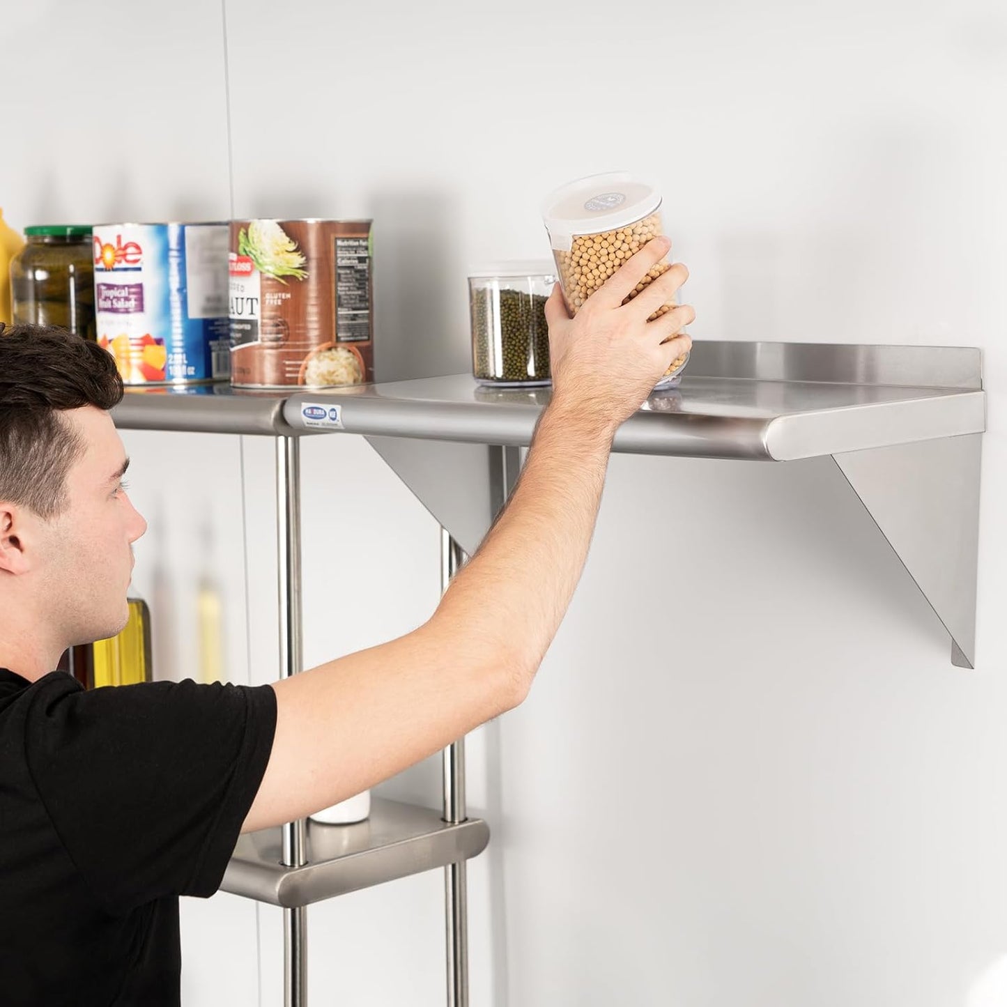 HARDURA Stainless Steel Shelf 12" x 36", 230lb Commercial Shelves Wall Mount Metal Shelving with Backsplash and Brackets for Kitchen, Restaurant, Laundry Room and Home