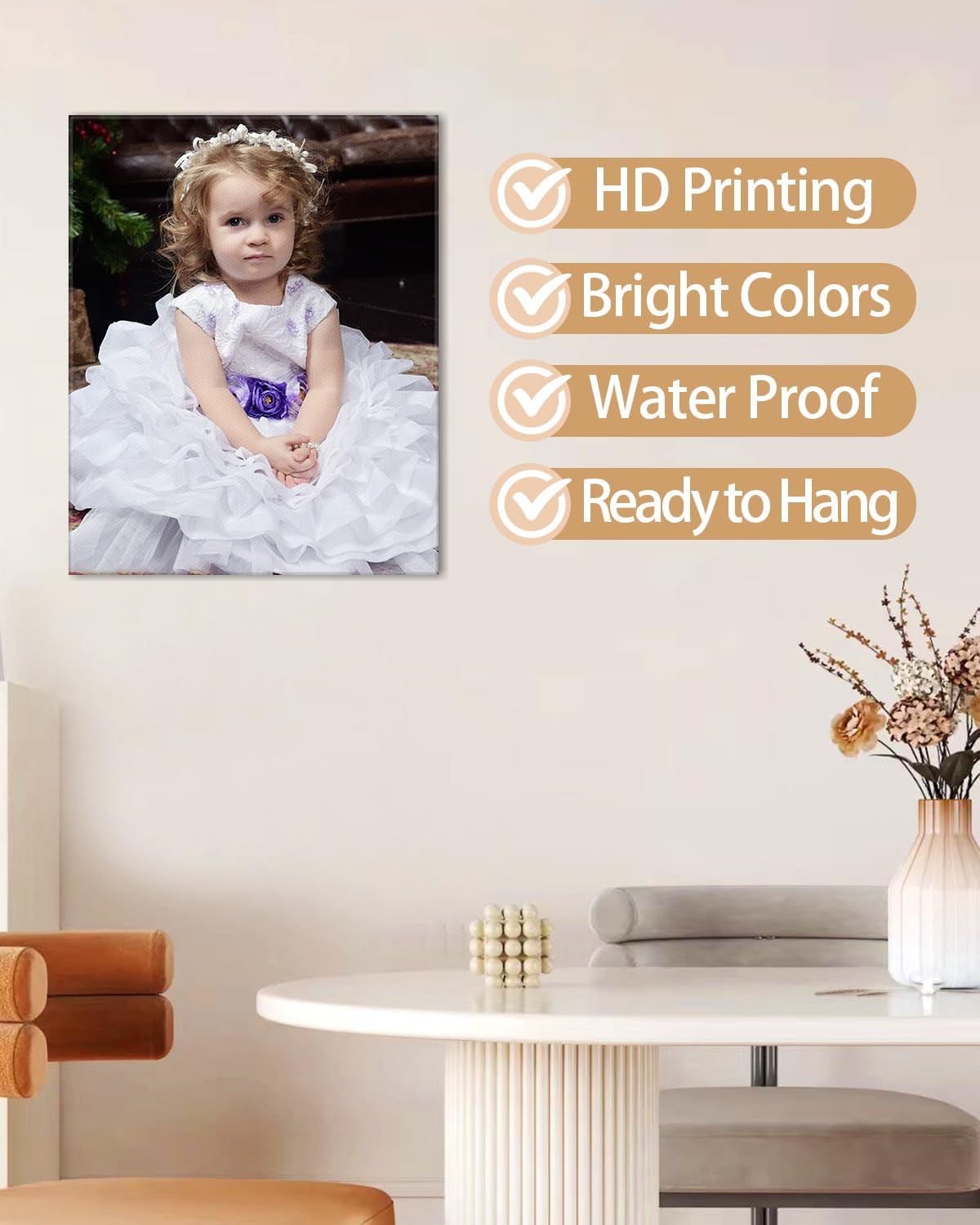 AbcCustomize Custom Canvas Prints,Transform Your Memories into Beautiful Art with Personalized Photo on Canvas,Personalized Canvas Wall Art for Home Decor, Gifts, and Keepsakes