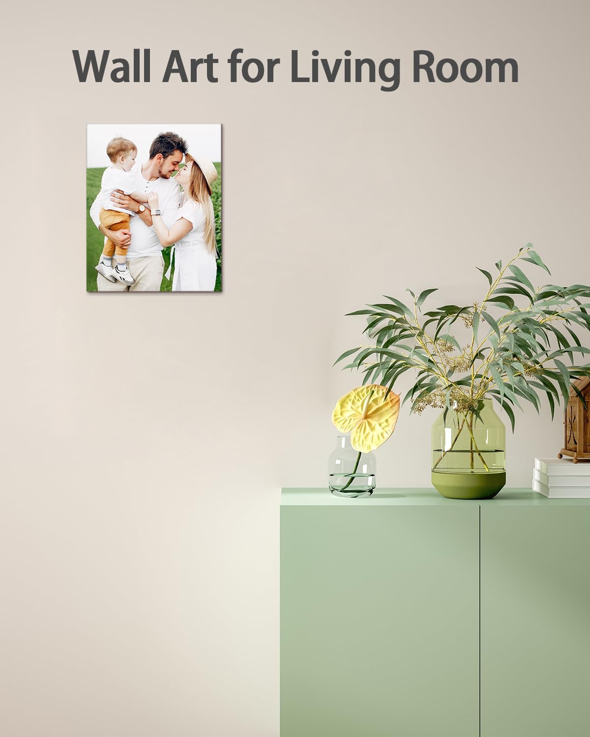 Personalized Custom Canvas Wall Art, Custom Canvas Prints with Your Photos for Living Room, Bedroom, Wedding Pet Baby Family Photo Framed Wall Art, Customized Photo Gift for Family，Friend，Lover，Pet