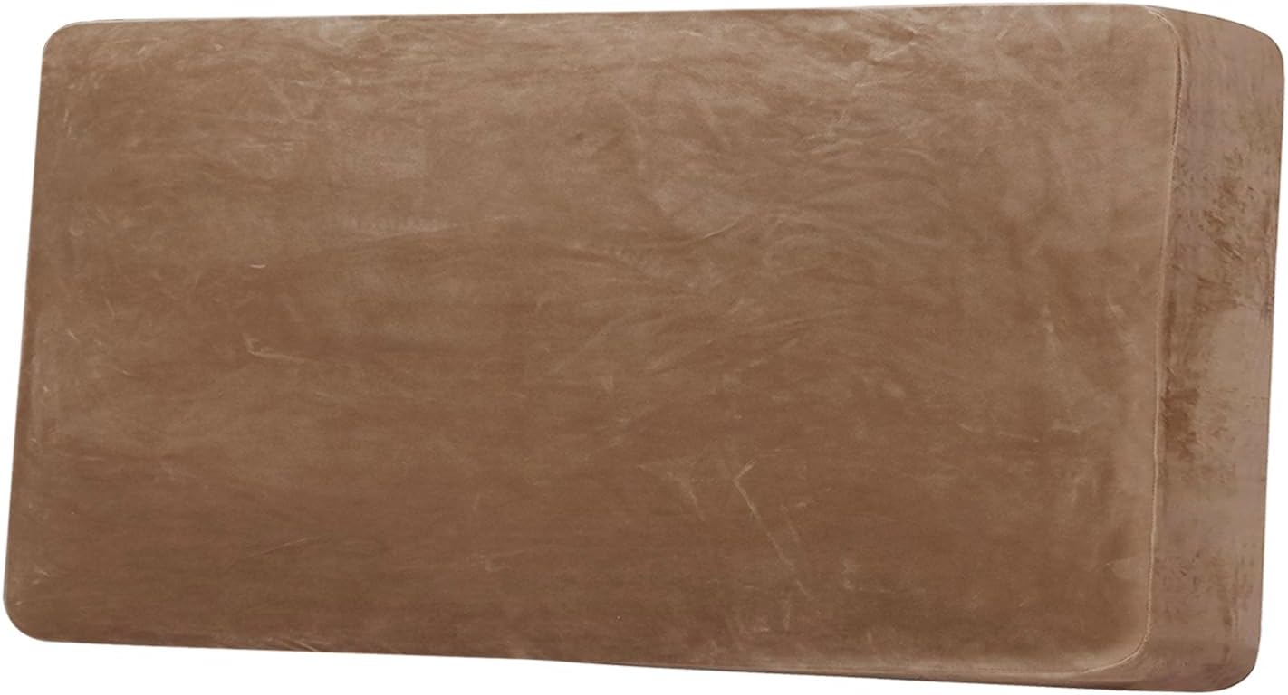 H.VERSAILTEX Velvet Stretch Individual Couch Cushion Cover Plush Cushion Slipcover for Loveseat Sofa Cushion Furniture Protector Seat Cushion Sofa Cover (1 Piece Sofa Cushion Cover, Camel)
