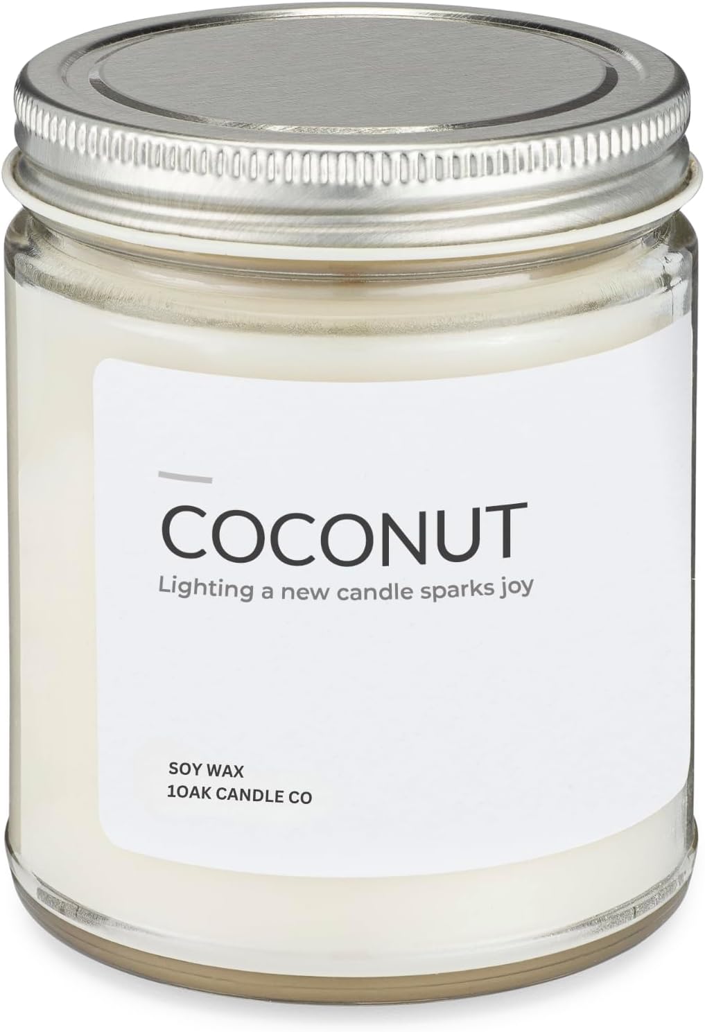 1OAK Soy Wax Scented Candle (Coconut) - Long Burning Premium Hand-Poured (7oz.)