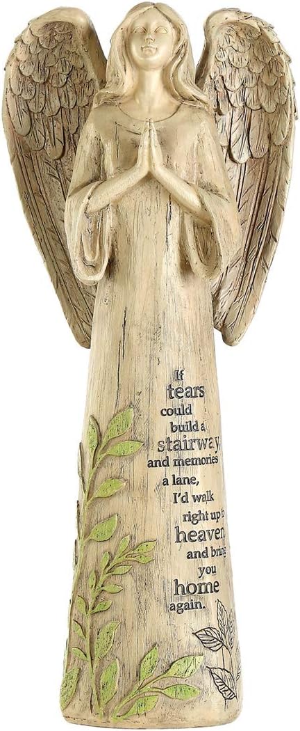Topadorn Resin Statue Praying Angel Resin Figurines,Collectible Sculptures for Decorative,14" H