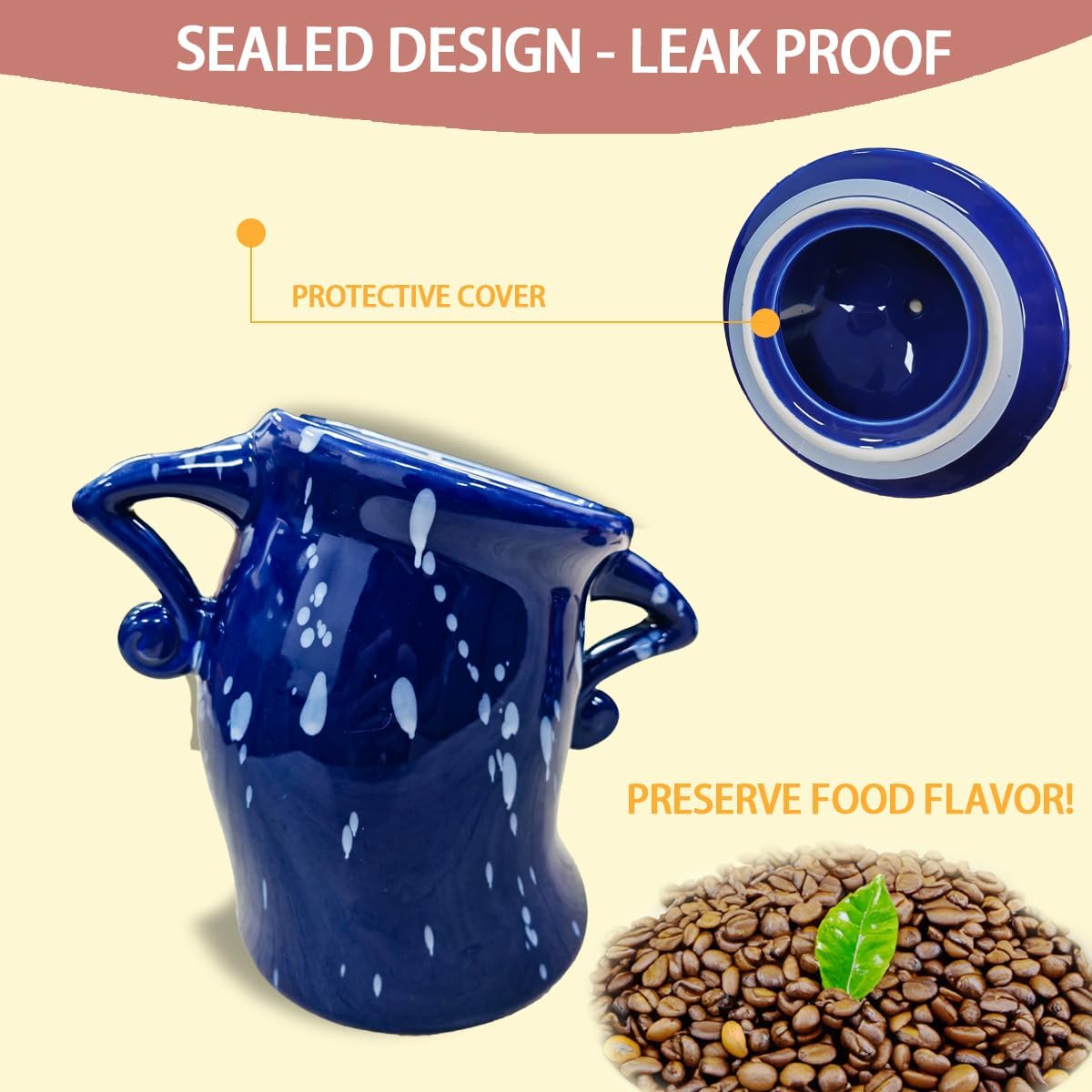 Ceramic Kitchen Canister with Silicone Seal Lid,Modern Elegant Design Airtight Lid Storage Food Jar Canister for Kitchen Sugar Coffee Tea Spice or More (Red)