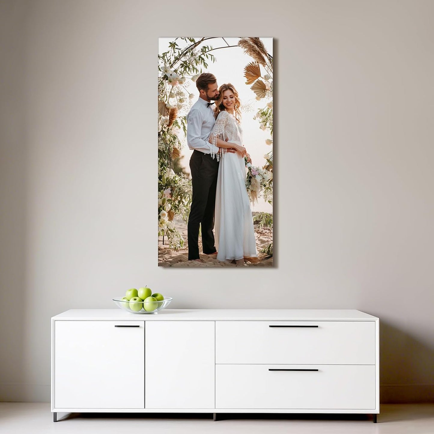 Custom Canvas Prints with Your Photos - Personalized Pictures Print, Customized Photo Gifts, Wall Art Poster Canvas Printing for Wedding, Family, Baby, Pets, Home Office Decor, Wrapped Frame 24x48